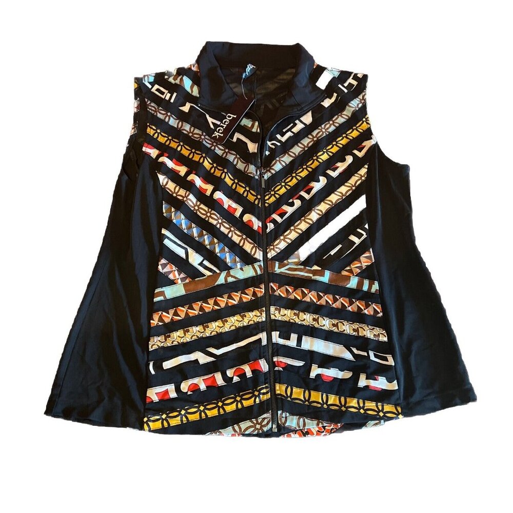Berek colorful women vest in multicolor stripes of fun 100% polyester size XL